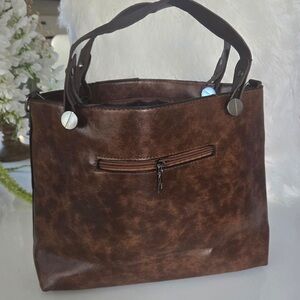 Chic Brown Leather Tote Bag